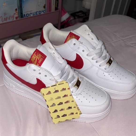 Nike Shoes - Brand new!! Nike Air Force 1 White and Red Sneakers